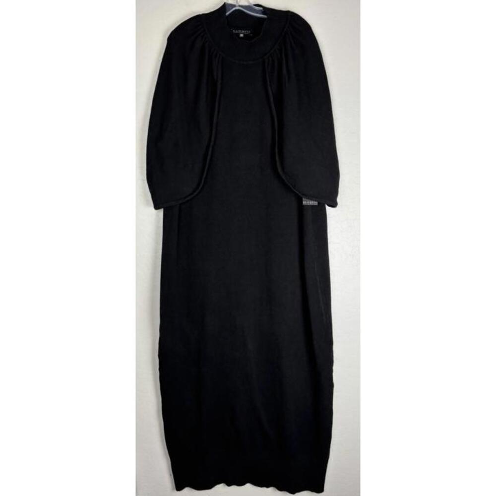 Eloquii Sweater Cape Sleeve Mock Neck Maxi Dress Size 26/28 Black 1704